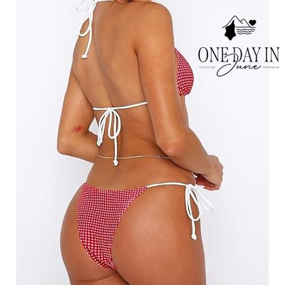 Adisputent Adjustable Triangle Tie Side Bikini Swimsuit Size S - Picture 2 of 6